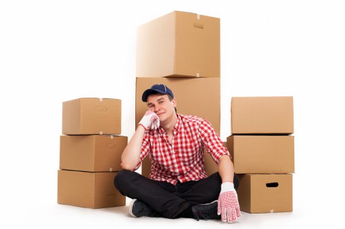 Careful loading of boxes and furniture for a Woodford move